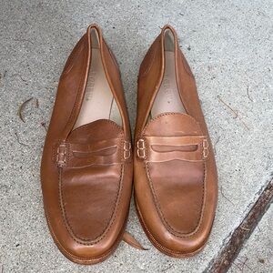 J. Crew Women's Tan Leather Penny Loafers